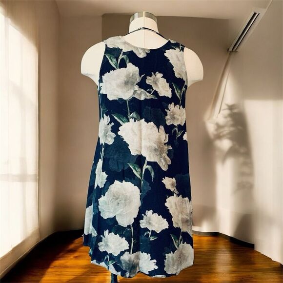 & Other Stories Black Floral Top Sleeveless Mini Dress Tunic 2 XS - Picture 2 of 6